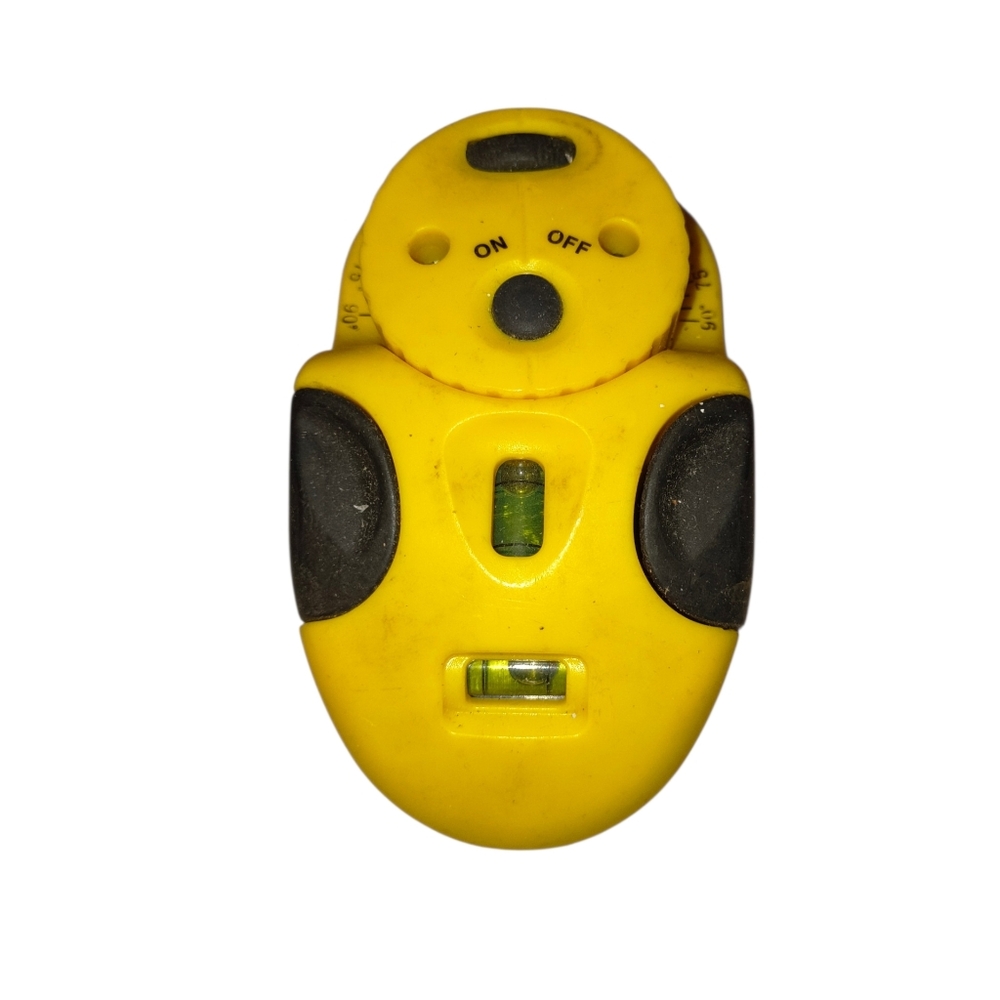 Yellow Handheld Bubble Level with On/Off Dial